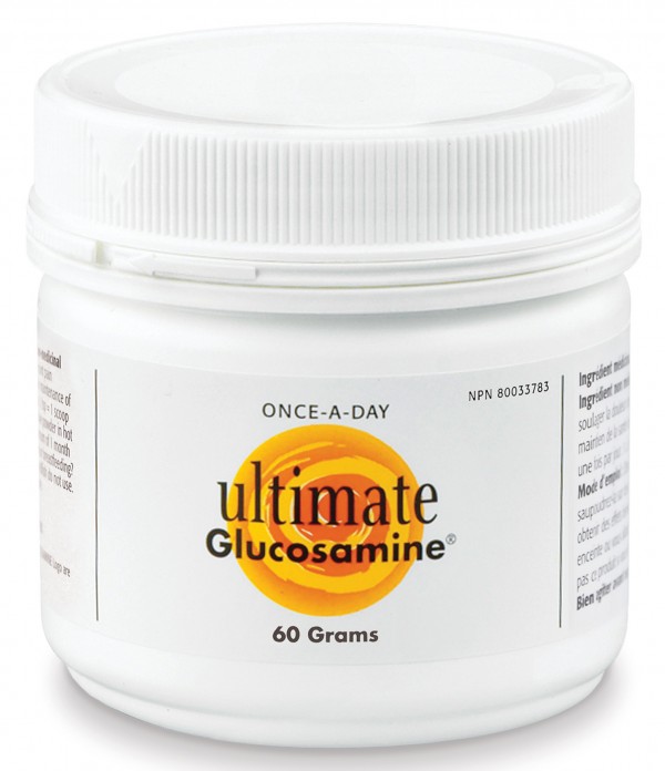 Ultimate Glucosamine Jar Canadian Label Jan 2021 Close Up